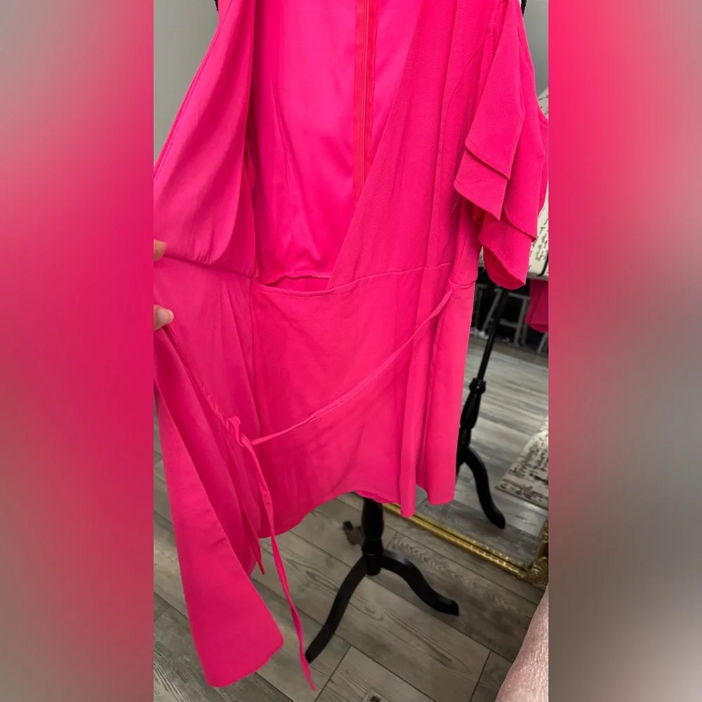 She + sky Elegant pink off the shoulder romper - Picture 6 of 10